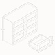 image 3 of Vida Designs Altino White 6 Drawer Chest Storage Cabinet - H: 76.5cm x W: 100cm x D: 36cm