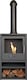 image 1 of OKO S1 Bio Ethanol Stove with Log Storage in Charcoal Grey & Tall Angled Stove Pipe