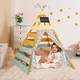 image 4 of COSTWAY Wooden Play Tent Indoor Kids Teepee Tent Triangle Hideaway Playhouse