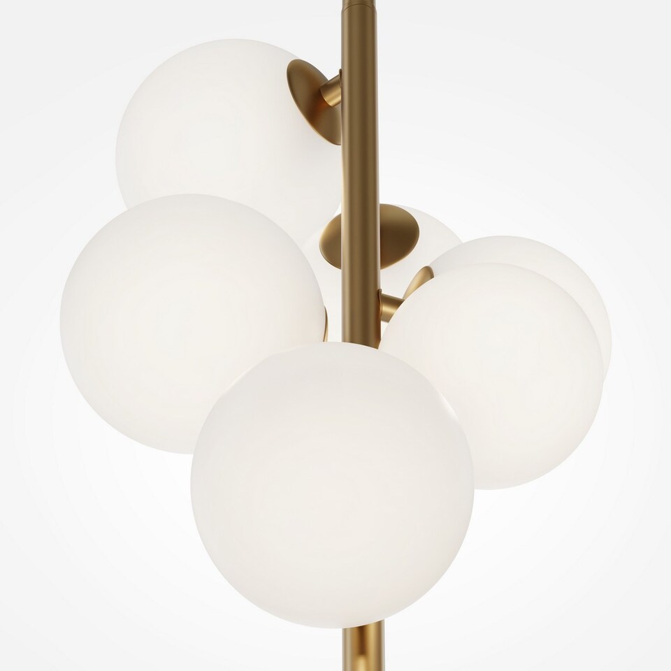 image 1 of Maytoni Dallas Modern 6 Light Globe Pendant Ceiling Light Gold, Matte White Shade, G9