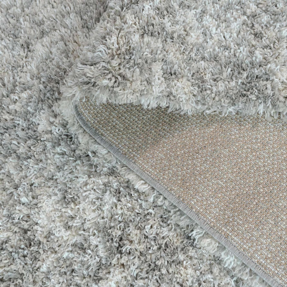 image 1 of KUKOON Soft Mottled Silver Shaggy Rug – Thick High Pile Luxury Area Carpet for Living Room & Bedroom 160cm x 230cm