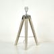 image 3 of ValueLights Modern Distressed Wood And Silver Chrome Tripod Table Lamp Base