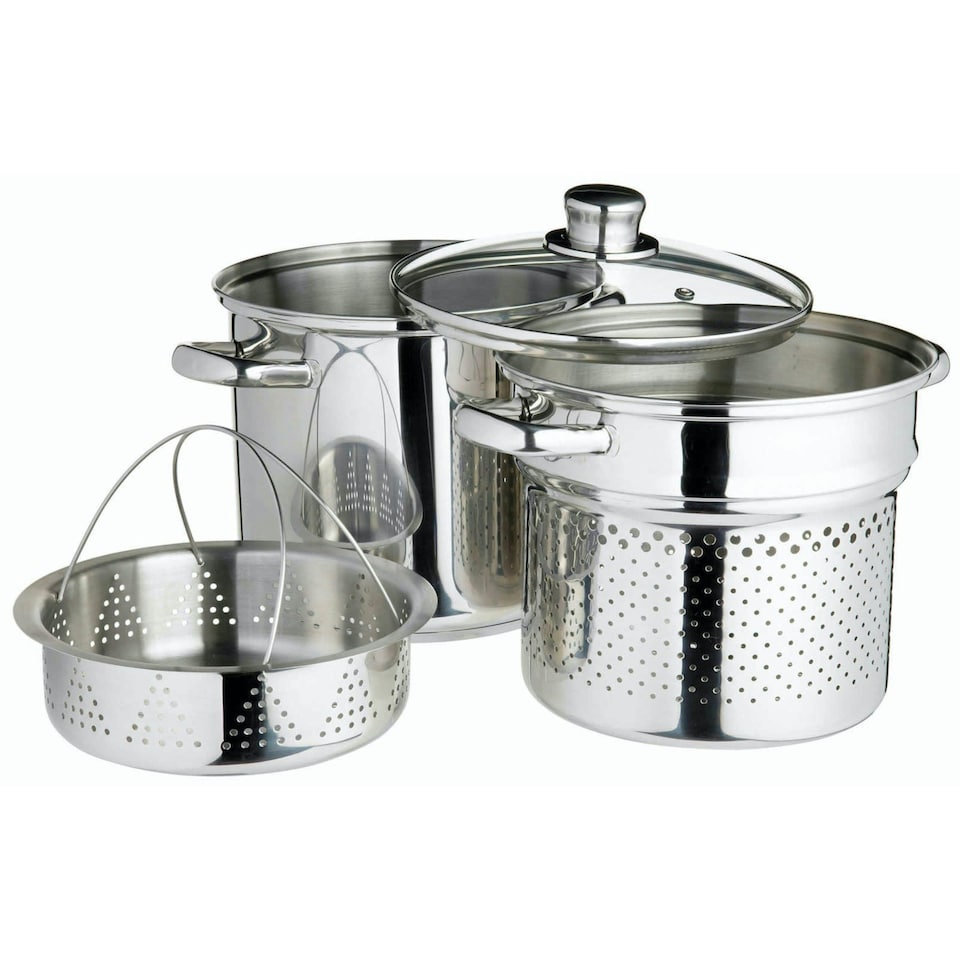 image 1 of KitchenCraft Pasta Pot Silver Stainless Steel