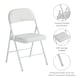 image 2 of Set of 2 Folding Dining Chairs Metal Frame Padded Seats