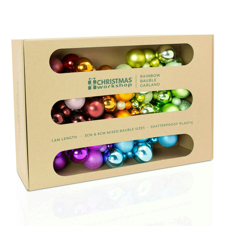 image 1 of The Christmas Workshop 72889 1.8m Rainbow Bauble Garland
