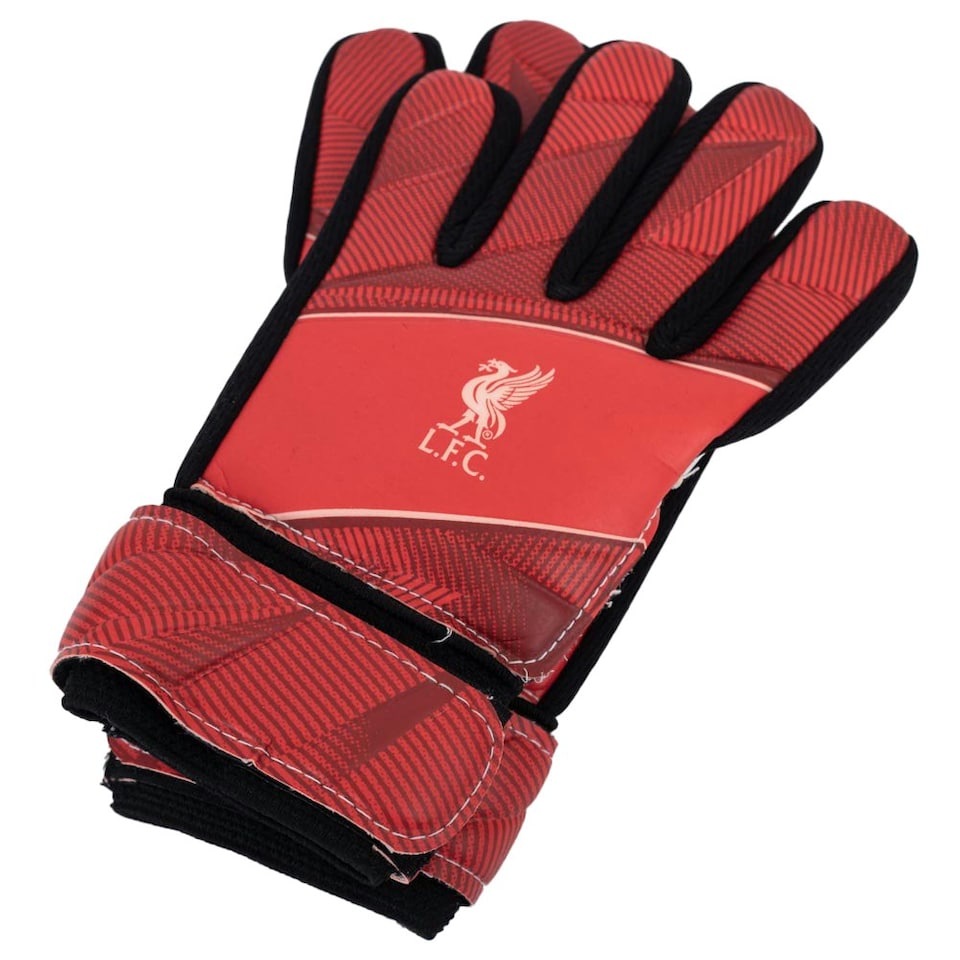 image 1 of Liverpool FC Childrens/Kids Fuse Goalkeeper Gloves - Red/Black/White - One Size Red | One Size
