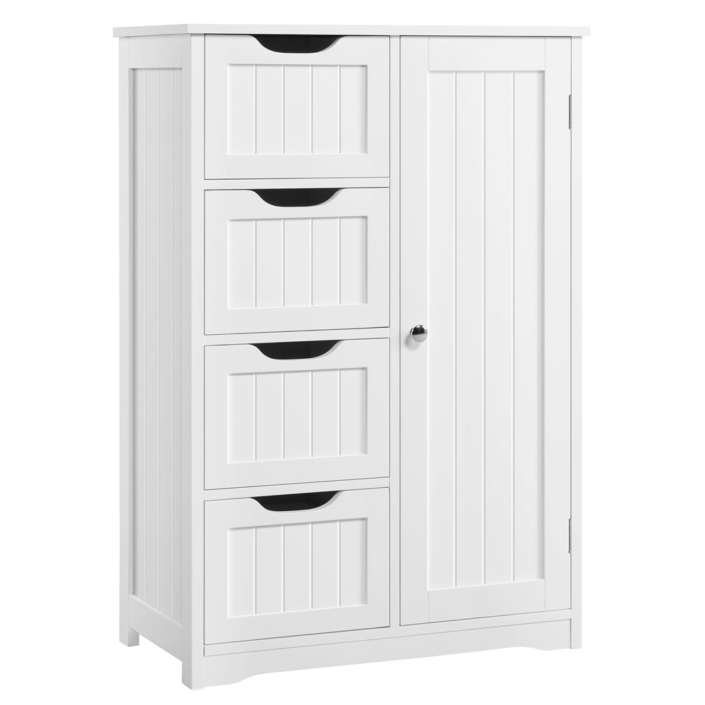 Yaheetech Wooden Bathroom Cabinet 4 Drawers & Cupboard