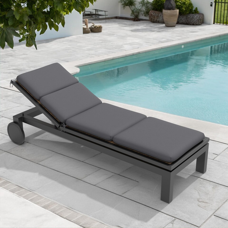 image 1 of Cover Rite Comfortable Rectangle Lounge Chair Cushion Pack of 2, back cushion 22.5 in W x 28 in H x 3 in D, Gray