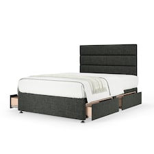 Ortho Classic Orthopaedic Charcoal Linen 4 Drawer Divan Set And Milan Headboard Double