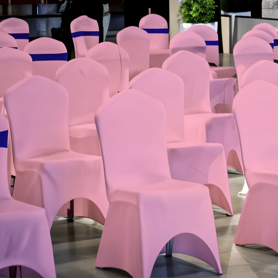 image 1 of Chair Cover Spandex Polyester Stretch Fabric Dining Slipcovers