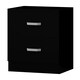 image 2 of FWStyle Tunis 2 Drawer Bedside Table Matt Black