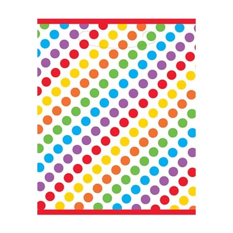 Rainbow Dots Plastic Loot Bags - Pack of 8