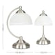 image 2 of ValueLights Curved Brushed Chrome & Frosted Glass Bedside Table Lamp- Complete with a 4w LED Bulb 3000K Warm White Chrome