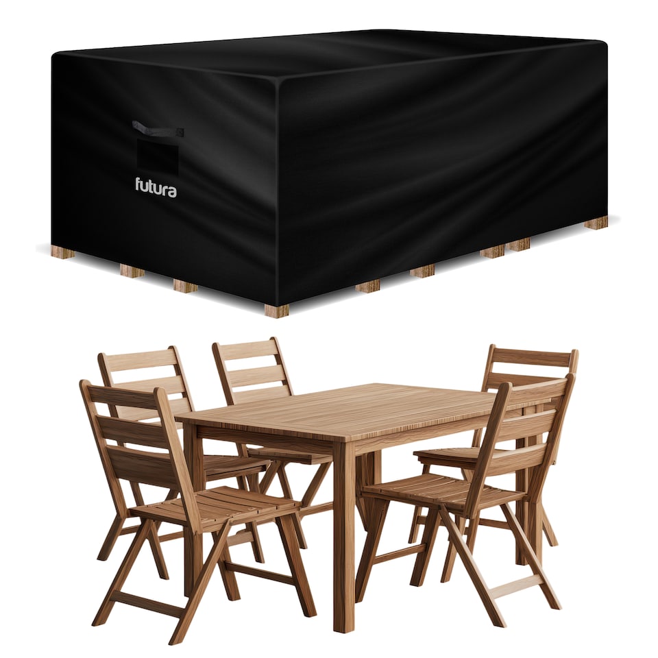 image 1 of Futura Rectangular 150x90x75cm Waterproof Garden Furniture Cover 420D | Black | Black | 150x90x75cm | 1