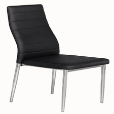 Tila Chrome Faux Leather Chairs (4) Black