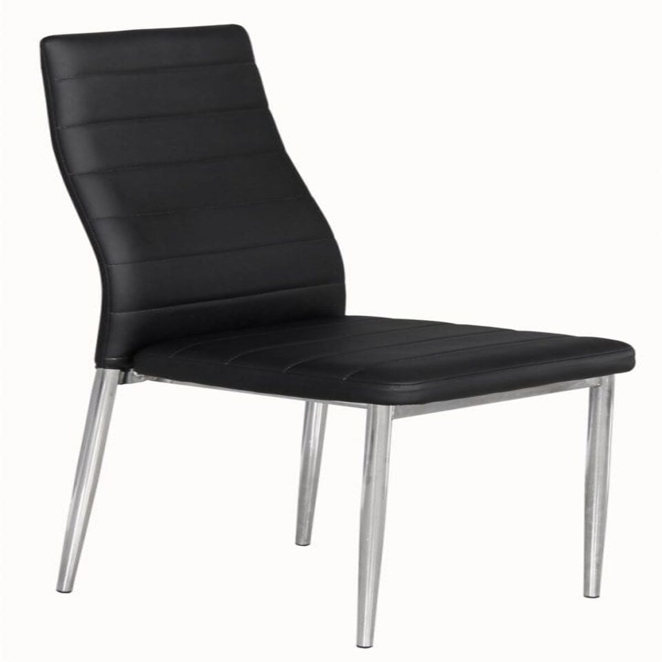 Tila Chrome Faux Leather Chairs (4) Black