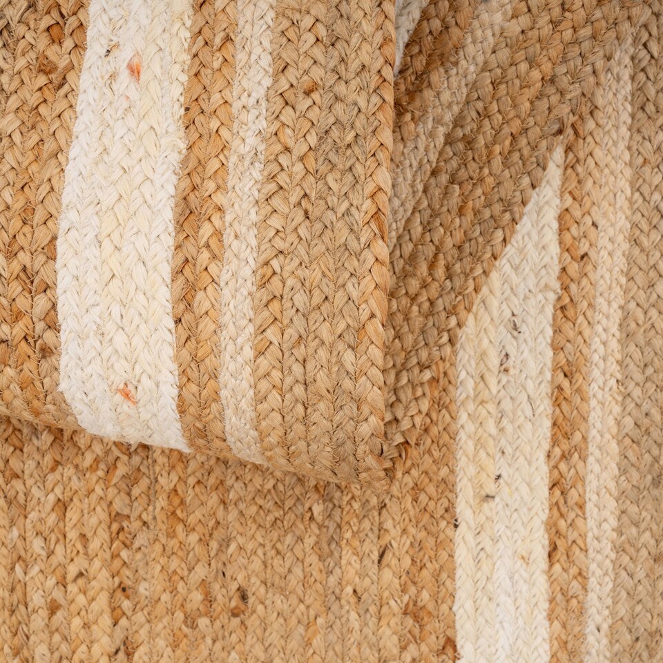 image 1 of KUKOON Bordered Natural Handwoven Braided Jute Fireside Living Area Rug 160cm x 230cm