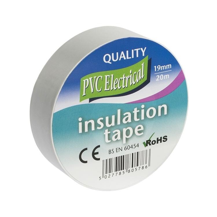 Electrical PVC Insulation Tape White 19mm x 20m - One Colour - One Size