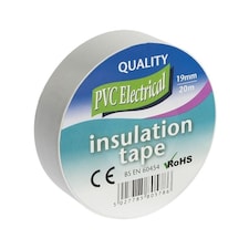 Electrical PVC Insulation Tape White 19mm x 20m - One Colour - One Size