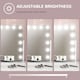 image 4 of HOMCOM Hollywood Vanity Mirror with Lights, Large 6350 cm Lighted Makeup Mirror with 3 Colour, 14 LED Bulbs, 10 Magnifying, USB Charging Port, Phone Holder