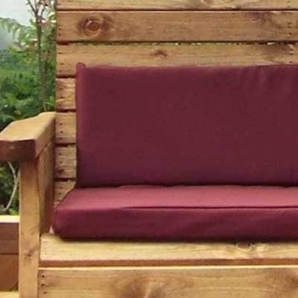 image 1 of Four Seater Rectangular Table Set with Cushions - W220 x D190 x H98 - Fully Assembled - Burgundy