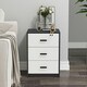 image 8 of Black 3-Drawer Bedside Table Grey | Colour: Cool Grey
