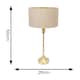 image 4 of ValueLights Maggie Gold Candlestick Table Lamp Natural Gold Shade & Bulb | Gold