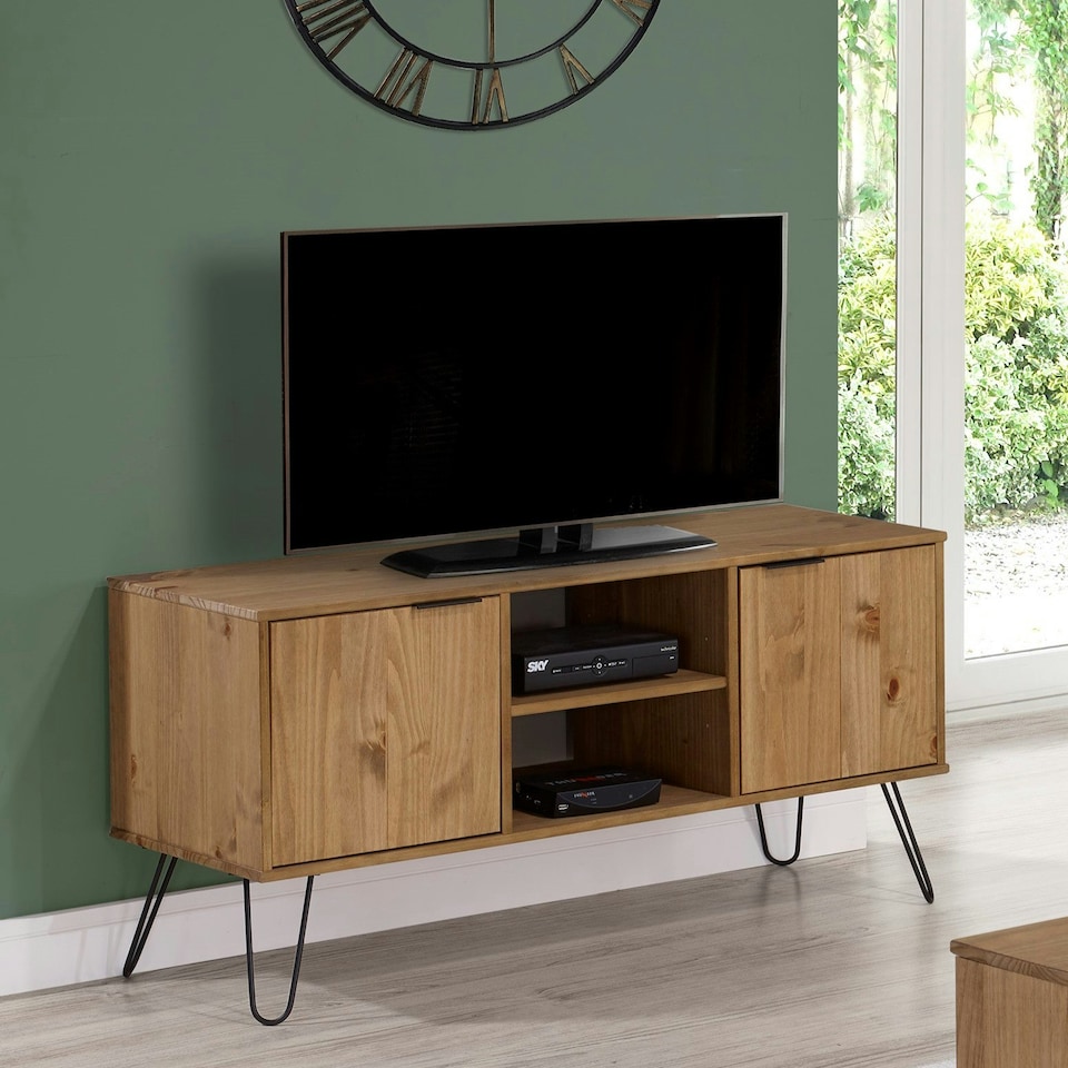 image 1 of Augusta Pine, 2 Door Flat Screen Tv Unit Brown