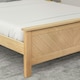 image 2 of 5ft King Size Real Oak Wood Bed Frame.Chevron Solid Panel Wooden Bed Frame Bedstead