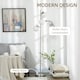 image 3 of HOMCOM Modern Tree Floor Lamp with 3 Light, for Living Room Bedroom, Silver
