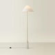 image 3 of ValueLights Margot White Marble Base Floor Lamp with a Linen Tapered Lampshade - Bulb Included Cream