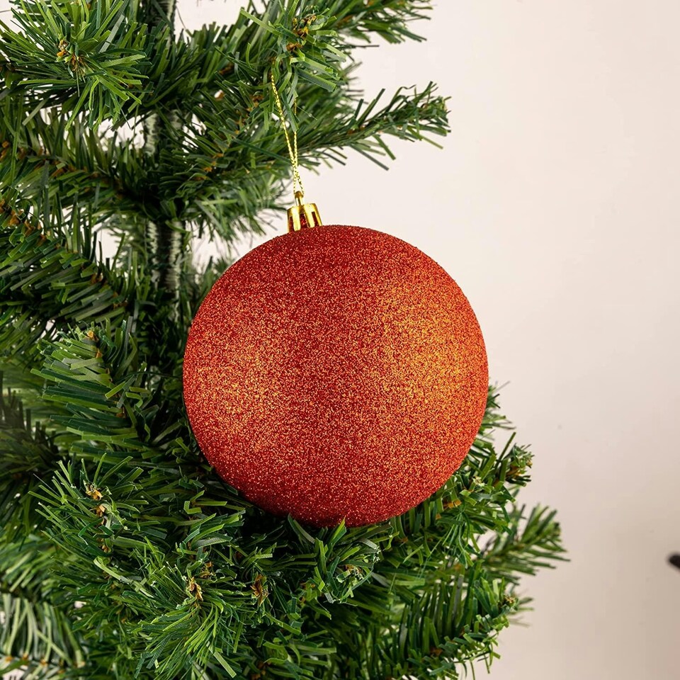 image 1 of 10cm/6Pcs Christmas Baubles Shatterproof Red,Tree Decorations