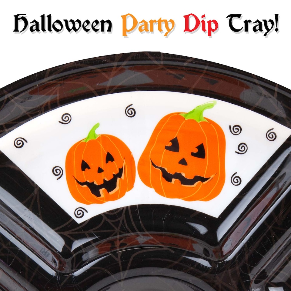 image 1 of VFM e-Store Halloween Dip Tray with Decals - Lightweight Party Serving Dish