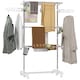 image 1 of HOMCOM 3-Tier Clothes Airer, Stainless Steel Foldable Clothes Drying Rack with Wheels and Wings, Indoor and Outdoor, Easy Assembly, 142 x 55 x 152cm, White