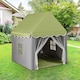 image 3 of COSTWAY Kids Playhouse Tent w/ Washable Mat & Star Lights-Green