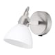 image 1 of Contemporary and Chic Satin Nickel Wall Spot Light with Switch and Glass Shade | Silver