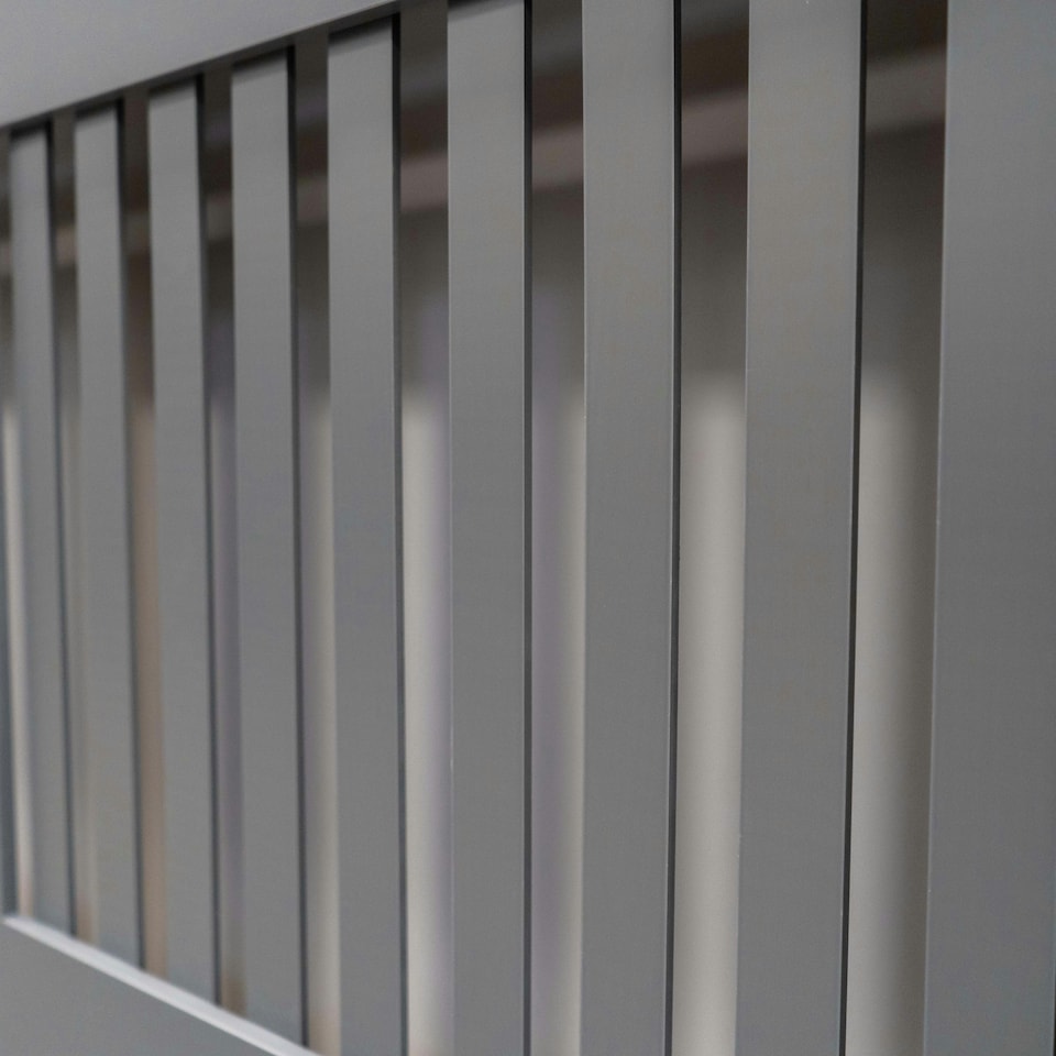 image 1 of Stylish MDF Grey Vertical Design Radiator Cover - Large