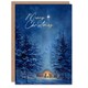 image 1 of Christmas Card Nativity Scene in Snowy Winter Pine Tree Forest