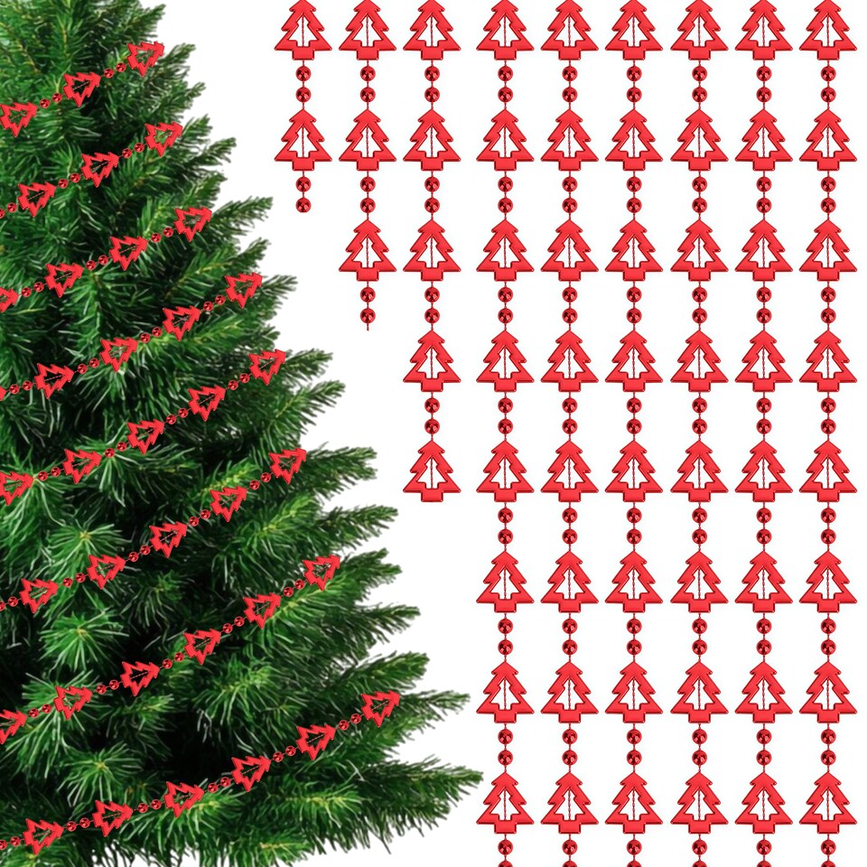 image 1 of 5M Christmas Tree Bead Garland, Metallic Hanging Chain Feastive Garland