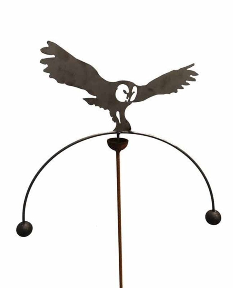 image 1 of Owl Wind Rocker Double Bare Metal/Ready to Rust - Steel - W54 x H148.5 cm