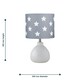 image 7 of First Choice Lighting Tuscan White Ceramic Lamp with Grey & White Stars Shade White | Grey