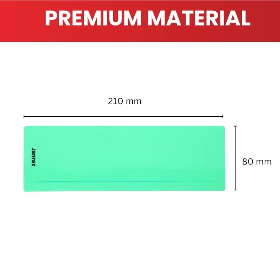image 1 of Pack of 8 Light Green 210x80mm Dyslexia Overlay Reading Strips  - PET Material, Rounded Corners | Green | Light Green