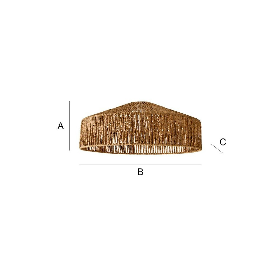 image 1 of ValueLights Elcano Woven Rope Ceiling Pendant Light Shade Brown