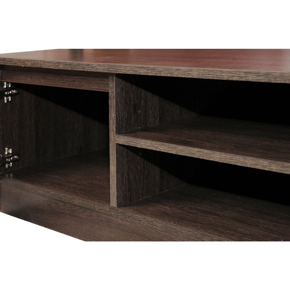image 1 of Modern TV Unit 120cm Media Cabinet 2 Doors & Shelf Wenge Turin