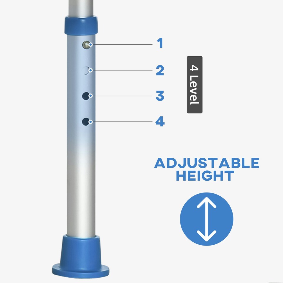 image 1 of HOMCOM Adjustable Shower Stool with Foot Pads for Elderly Disabled Blue
