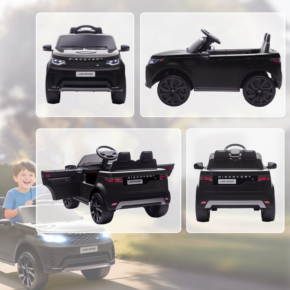 image 1 of AIYAPLAY Land Rover Discovery Licensed 12V Electric Car for Kids, Ride on SUV with Remote Control, 4 Wheel Suspension System, Slow Start, LED Lights, Music, for 3-6 Years Old | Black