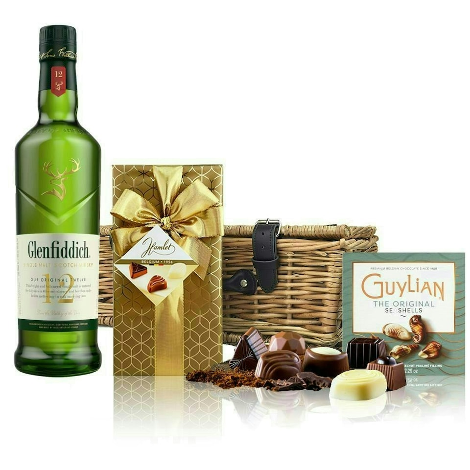 Glenfiddich 12 Year Old Whisky and Chocolates Hamper 70cl 40 abv