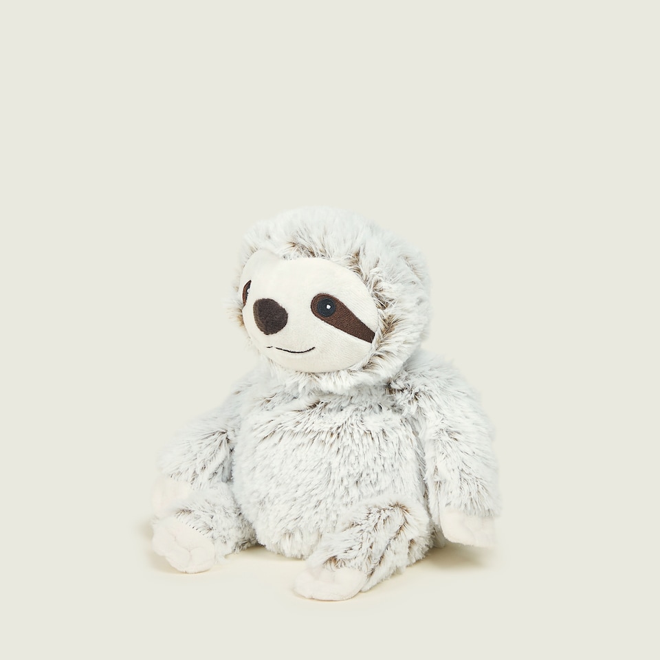 image 1 of Warmies Marshmallow Sloth Plush Junior Size, Microwavable Plush with French Lavender Scent, Fully Heatable Cuddly Sloth Toy for Anxiety and Pain Relief