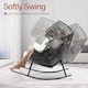 image 4 of Oversized PE Rattan Rocking Chair with Thick Cushion