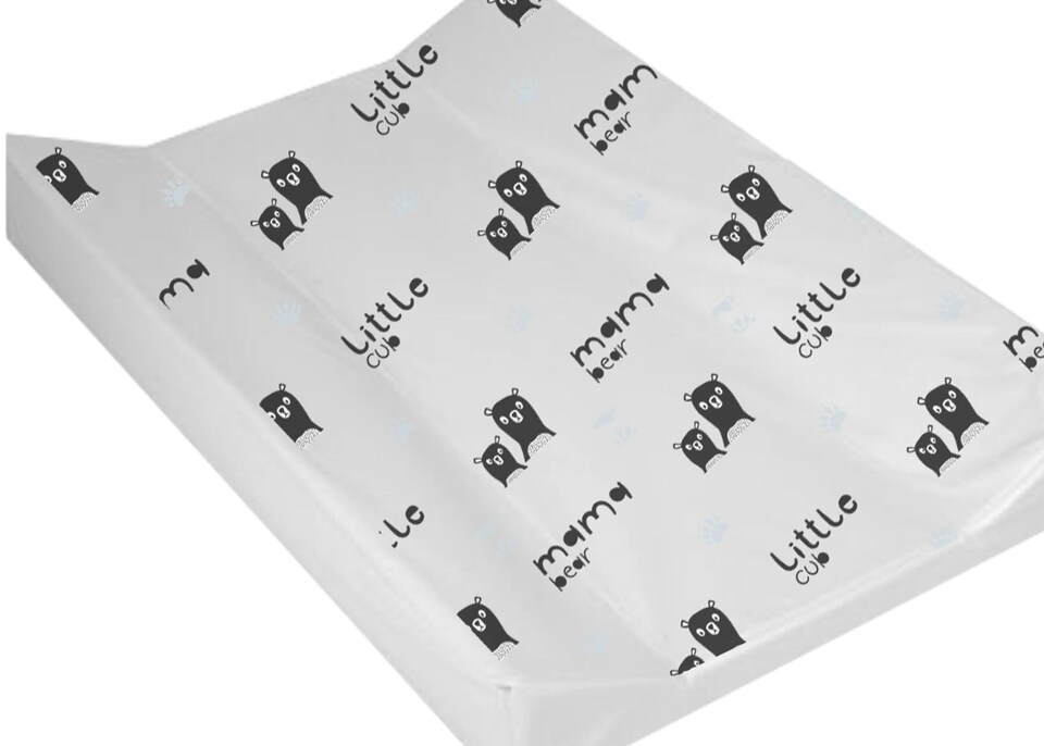 Babybase Anti-Roll Wedge Changing Mat Mama Bear | White